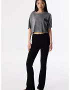 TWIST Pantaloni evazati din amestec de bumbac - Negru