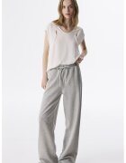 TWIST Pantaloni relaxed fit de trening cu snur - Gri deschis