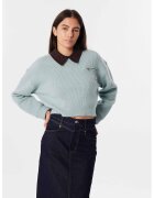 TWIST Pulover crop cu striatii - Verde menta
