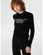 TWIST Pulover slim fit cu model text - Alb/Negru