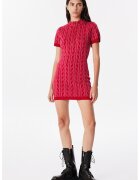 TWIST Rochie cu model si fenta cu fermoar - Rosu/Fucsia