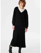 TWIST Rochie midi cu aspect 2in1 si model cu pliuri - Negru