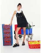 TWIST Rochie mini din amestec de in - Alb/Negru