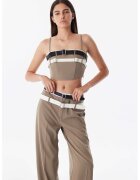TWIST Top crop cu curele decorative - Kaki