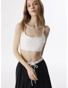 TWIST Top crop cu fermoar - Alb