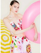 TWIST Top crop cu imprimeu - Rosu/Roz/Albastru