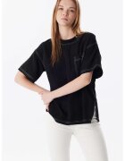 TWIST Tricou cu cusaturi contrastante - Negru