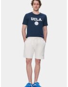 UCLA Pantaloni scurți bumbac - imprimeu logo - alb -