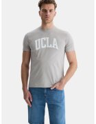 UCLA Tricou cu decolteu la baza gatului si imprimeu logo Culver - Alb/Gri deschis