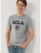 UCLA Tricou cu imprimeu logo Gayley - Gri melange/Bleumarin