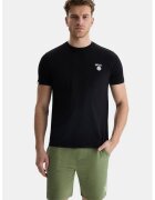 UCLA Tricou de bumbac cu decolteu la baza gatului - Negru