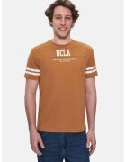 UCLA Tricou regular fit cu decolteu la baza gatului Stark - Maro