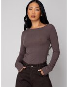 uFIT Bluza subtire din mix de casmir Brown 19461 - Maro