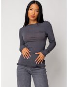 uFIT Bluza subtire din mix de casmir Grey Anthracite 18301 - Gri cenusiu