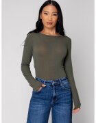 uFIT Bluza subtire din mix de casmir Light Kaki 19476 - Kaki deschis