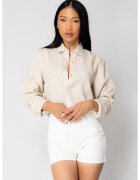 uFIT Camasa Boyfriend dIn 100% In Light Beige 17810 - Bej deschis
