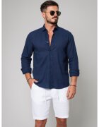 uFIT Camasa dIn 100% In Navy New 17530 - Bleumarin
