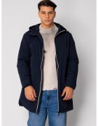 uFIT Jacheta lunga de fas cu fermoar si gluga Navy 18936 - Bleumarin
