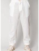 uFIT Pantaloni lung din IN cu nasture White 17601 - Alb optic