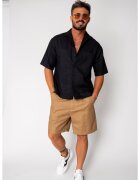 uFIT Pantaloni scurt din IN cu nasture Beige 17665 - Bej