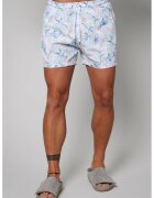 uFIT Pantaloni scurti de baie cu model si buzunare laterale - Albastru pastel/Alb optic