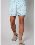 uFIT Pantaloni scurti de baie cu model si buzunare laterale - Albastru pastel/Albastru royal