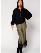 uFIT Pulover cu fermoar mix de lana si mohair Black 18270 - Negru
