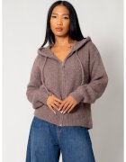 uFIT Pulover jacheta mix de lana si mohair Taupe 18243 - Bej inchis