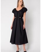 uFIT Rochie lunga cordon cu detalii ornamentale Black 16343 - Negru