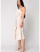 uFIT Rochie Lunga cu bretele si broderie Beige 16510 - Bej