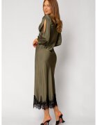 uFIT Rochie lunga cu dantela Kaki 18258 - Kaki
