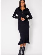 uFIT Rochie lunga tricotata Black 18416 - Negru