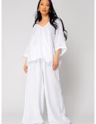 uFIT Set Bluza asimetrica si Pantalon lung din 100% in White 16292 - Alb optic