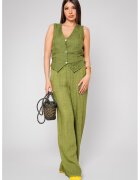 uFIT Set de vesta si pantaloni din in - Kaki