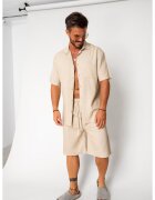 uFIT Set Lion din In camasa si pantalon scurt Beige 17722 - Bej
