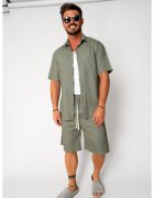 uFIT Set Lion din In camasa si pantalon scurt Olive 17716 - Verde