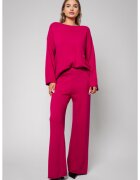 uFIT Set Lorelle mix lana si casmir pulover si pantalon lung Magenta I 18360 - Roz