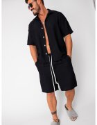 uFIT Set Rivolo camasa maneca scurta si pantalon scurt Black 16694 - Negru