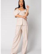 uFIT Set Sacou cu umeri cazuti pantalon lung Beige 16633 - Bej