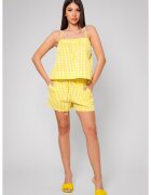 uFIT Set Top cu bretele si Pantalon scurt Yellow/White 12094 - Alb/Galben
