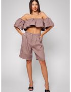 uFIT Set Top si Pantalon scurt din 100% IN Taupe 13593 - Bej