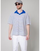 uFIT Tricou polo din amestec de bumbac cu model cu dungi - Albastru royal/Alb murdar