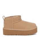 UGG Ghete de piele intoarsa fara inchidere Classic Ultra - Maro deschis