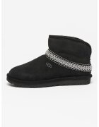 UGG Ghete din piele intoarsa - fara inchidere Classic Mini Crescent - Negru