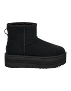 UGG Ghete flatform rezistente la apa din piele intoarsa Classic Mini - Negru