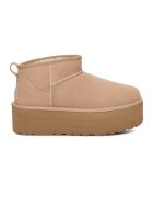 UGG Ghete slip-on de piele intoarsa Classic Ultra Mini - Maro deschis