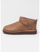 UGG Ghete slip-on de piele intoarsa cu finisaj rezistent la apa Classic Ultra Mini - Maro