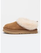 UGG Papuci de casa din piele intoarsa cu blana Tazzelle - Maro camel