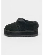 UGG Papuci de piele intoarsa cu platforma si garnituri de blana Tazzlita - Negru