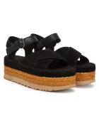 UGG Sandale dama - espadrile Blk W Aubrey - piele naturala - cu bretele - negru